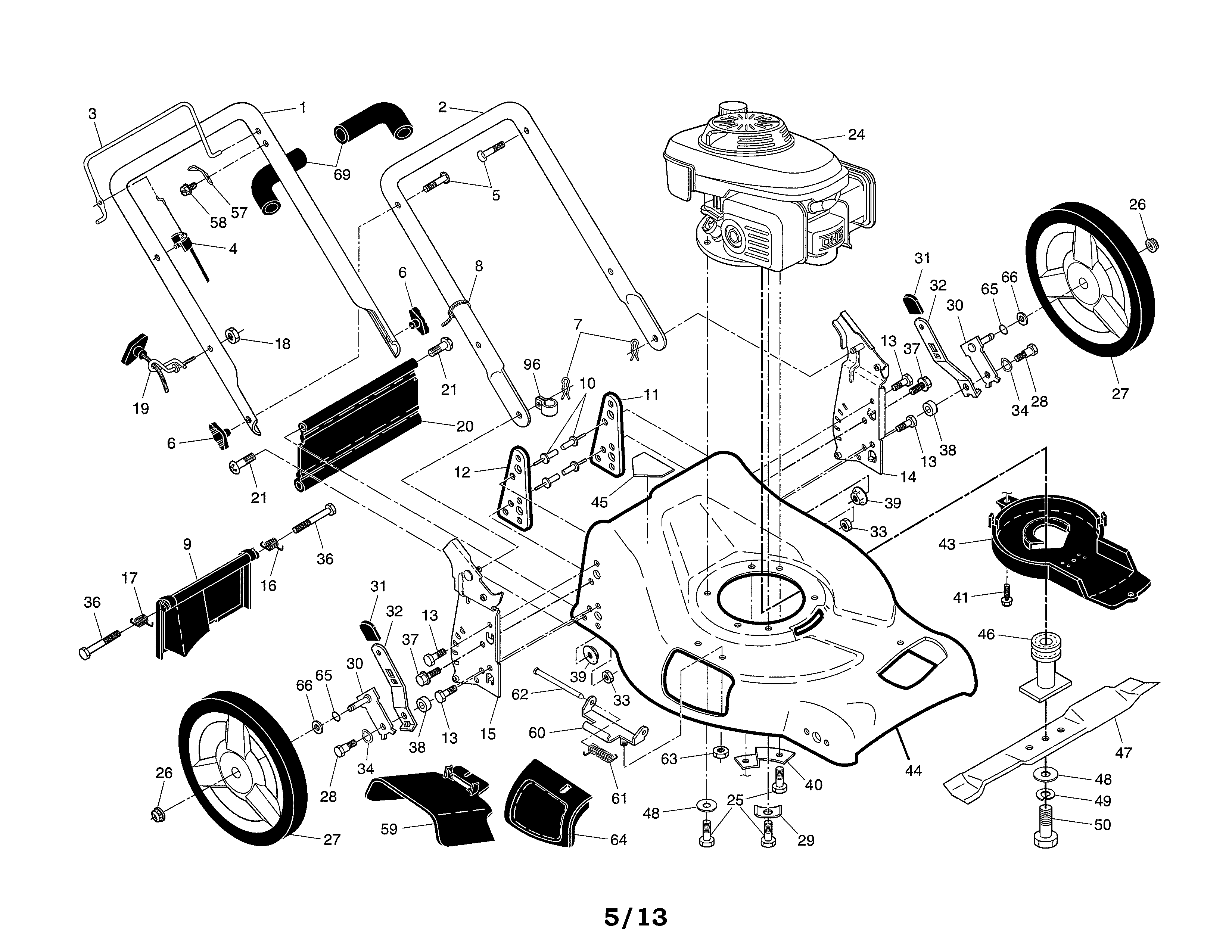 Engine/housing/handle
