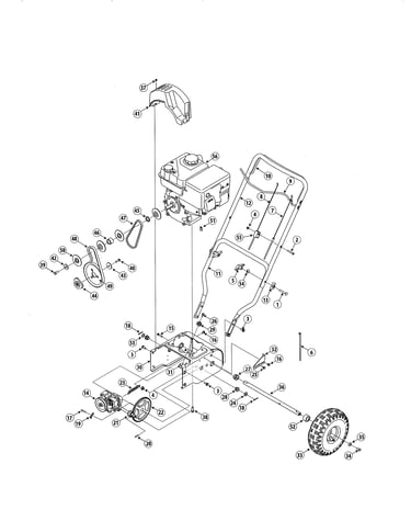 Handle/engine/transmission