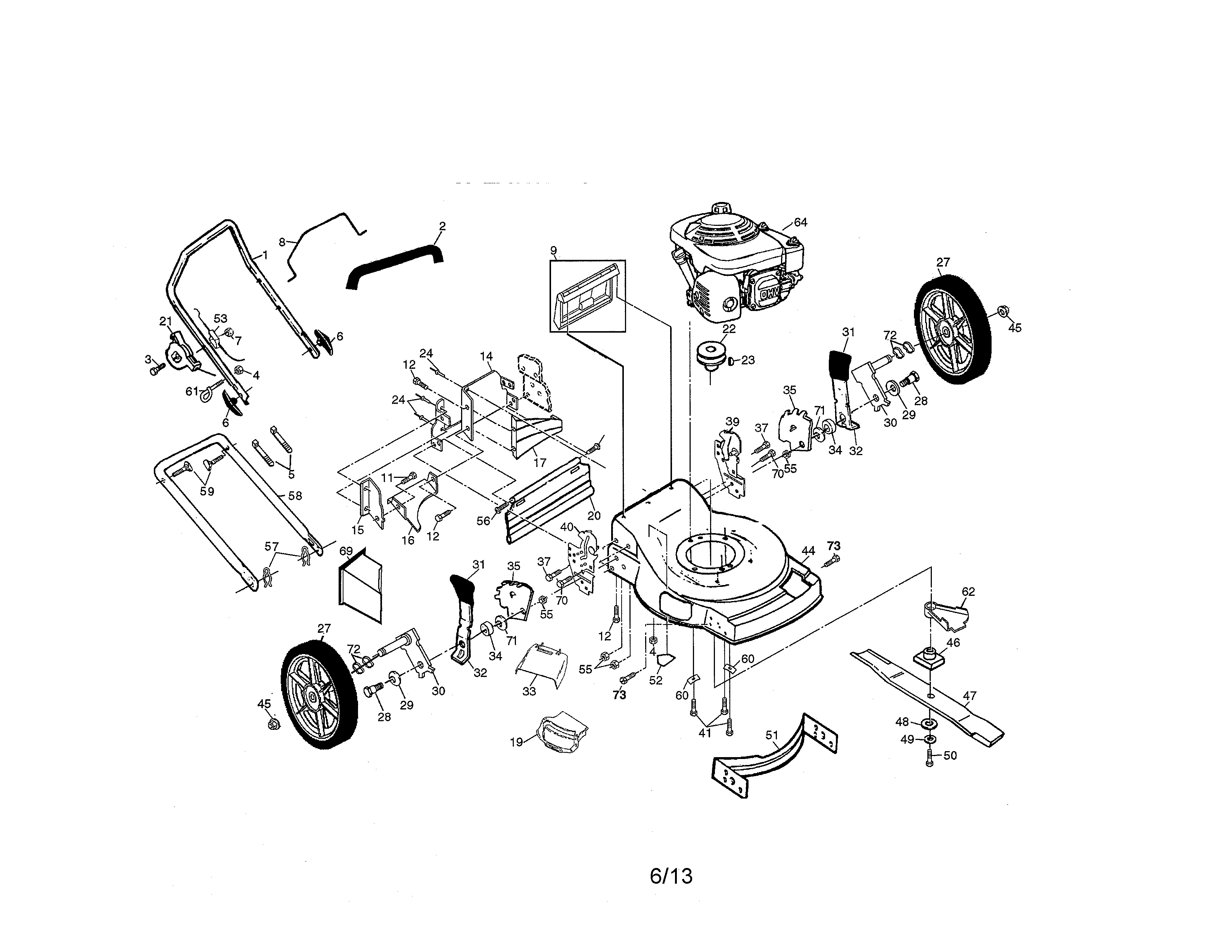 Engine/housing/handle
