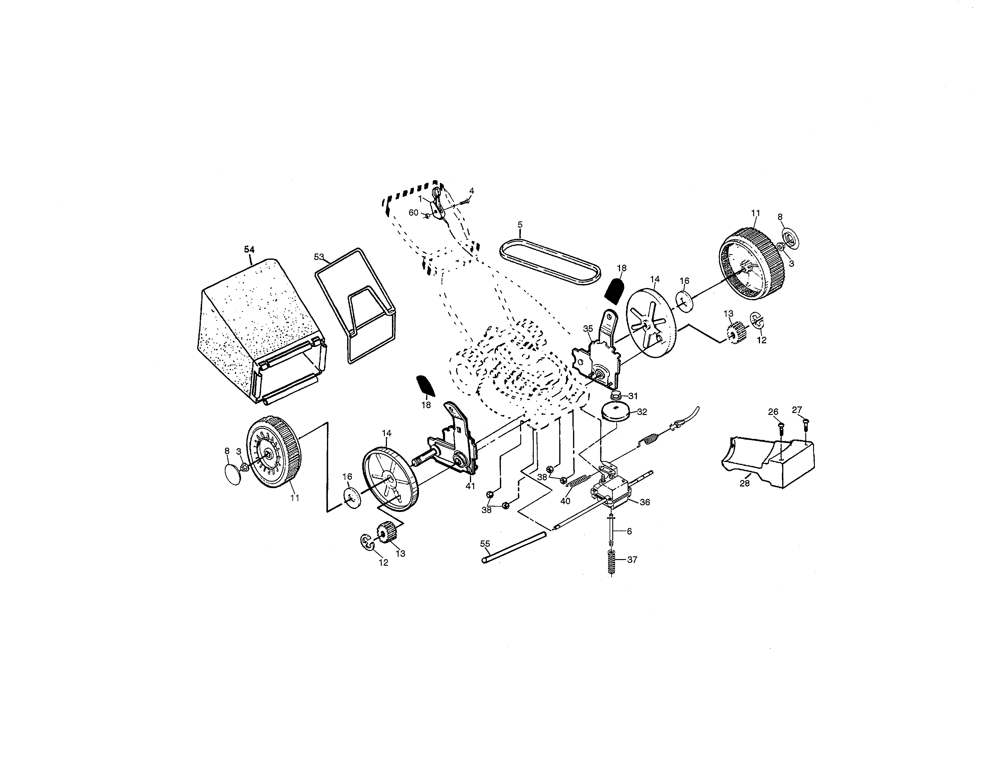 Drive control/grass bag/wheels
