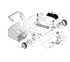 Poulan 961440008 drive control/gear case/wheels diagram