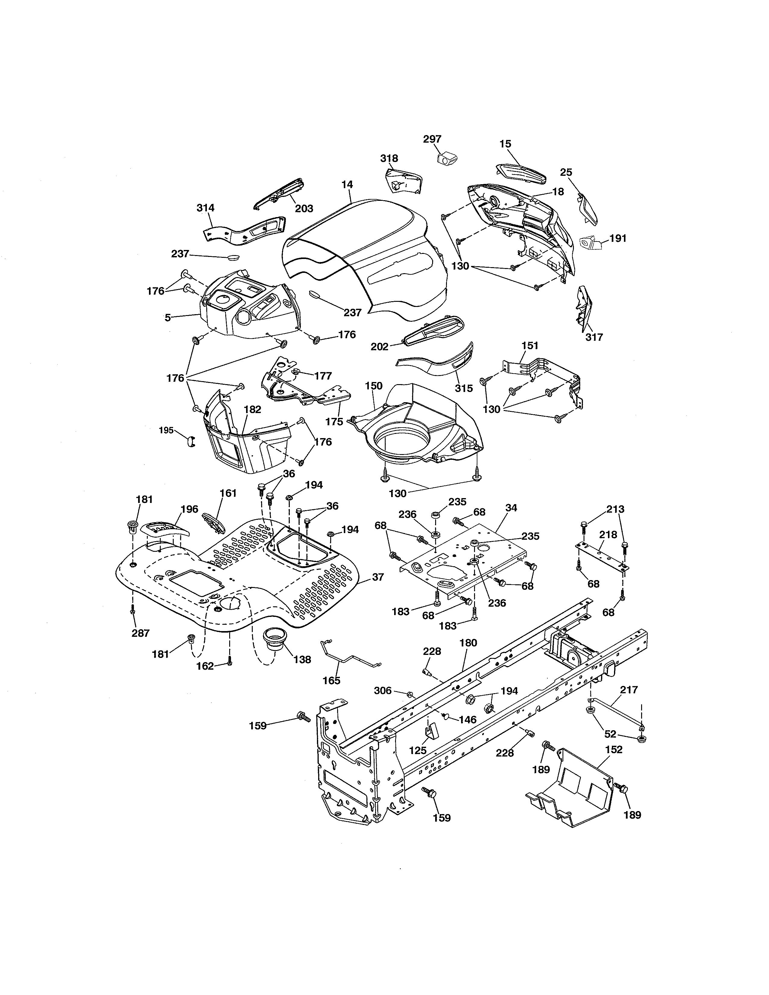 Official Craftsman 917288662 front-engine lawn tractor parts
