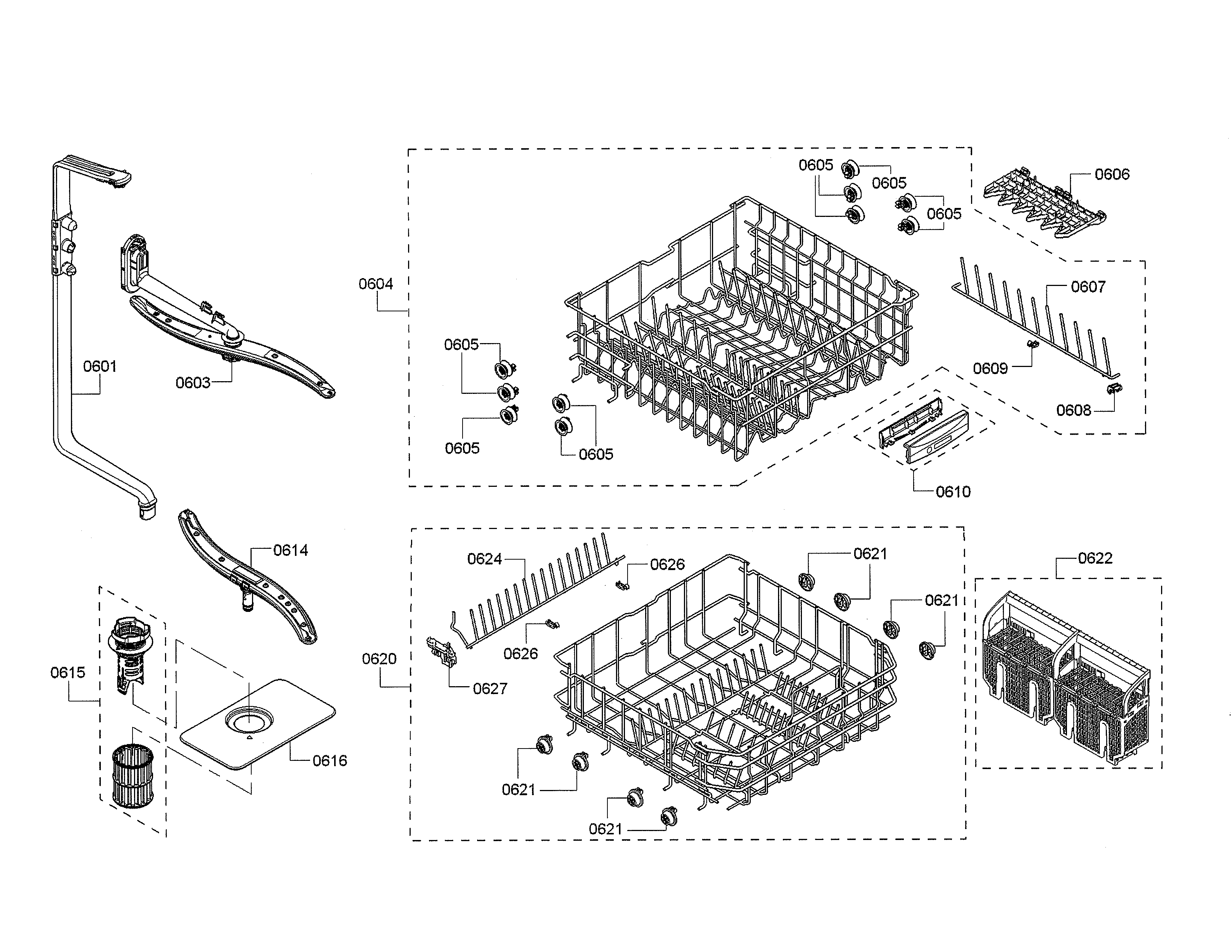 Racks/spray arm