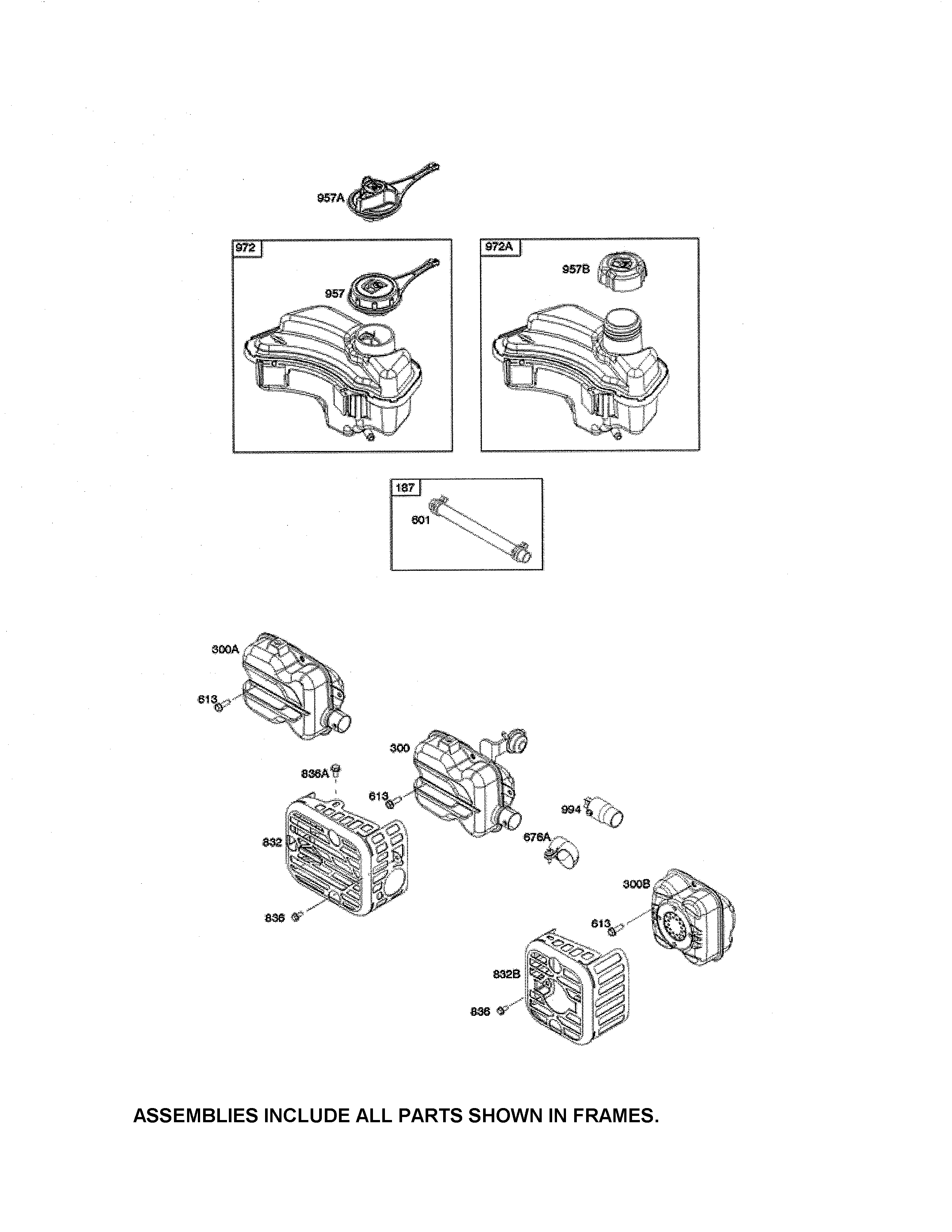 Exhaust system/fuel tank