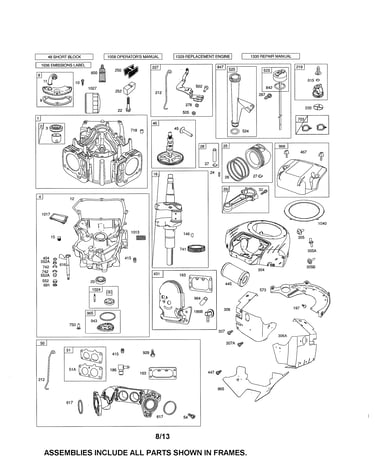 Cylinder/crankshaft/sump