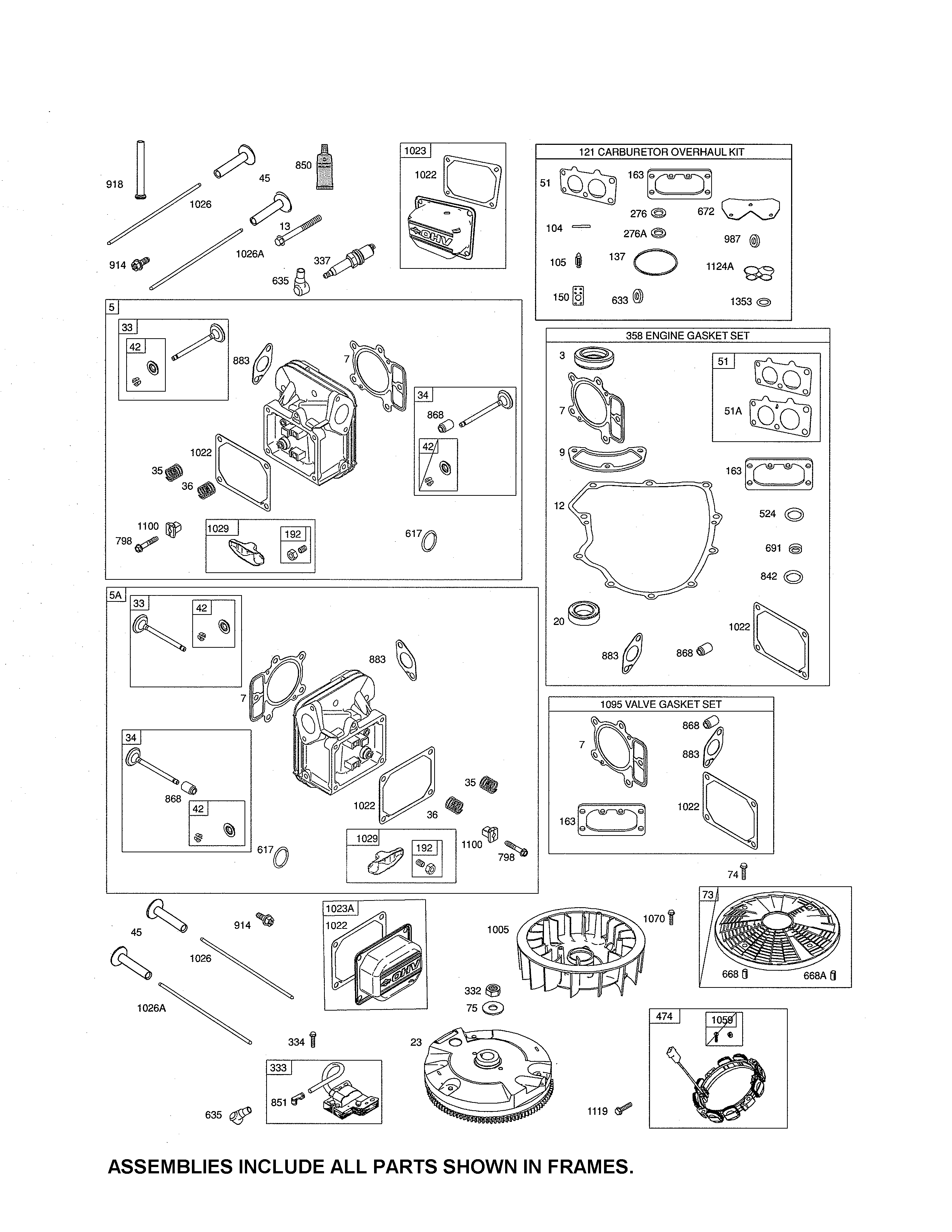 Head cylinder/gasket sets/flywheel