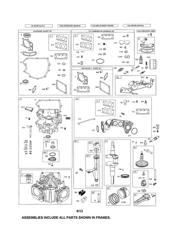 Cylinder/crankshaft/sump