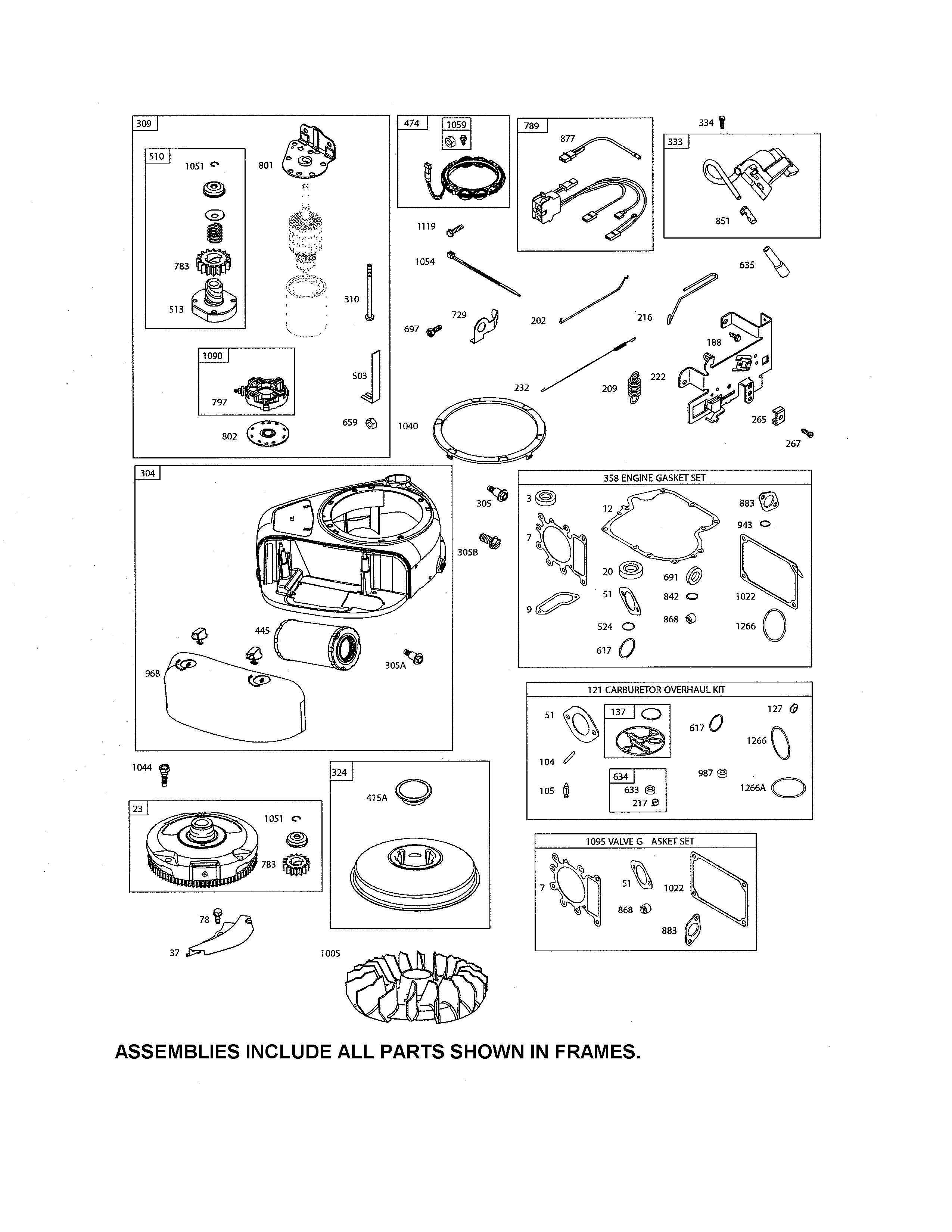 Motor-starter/blower housing/flywheel