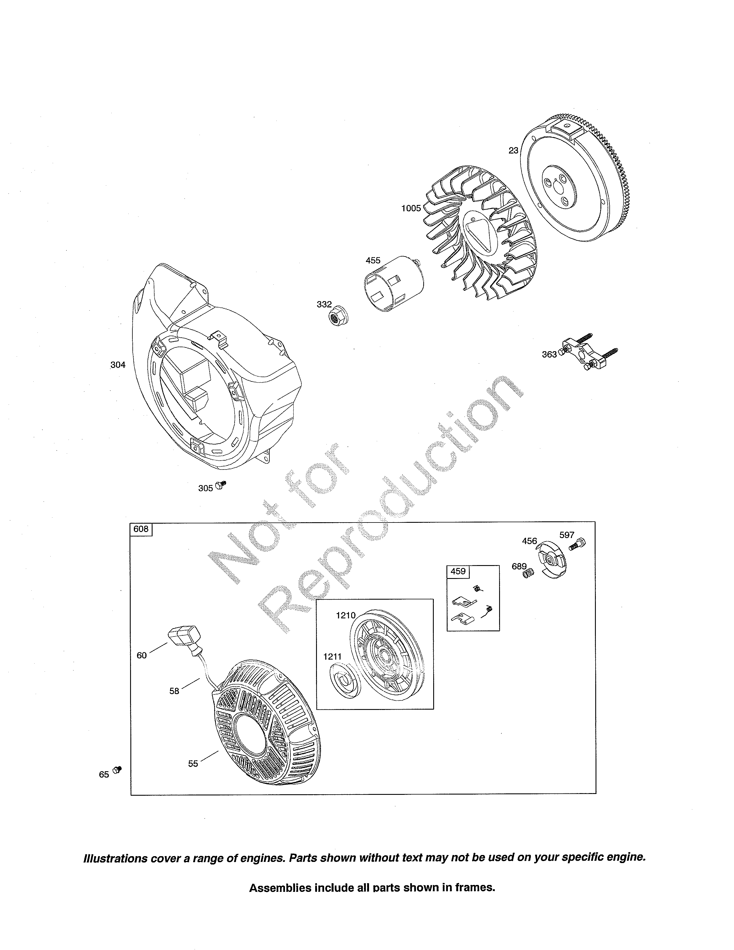 Starter-rewind/flywheel