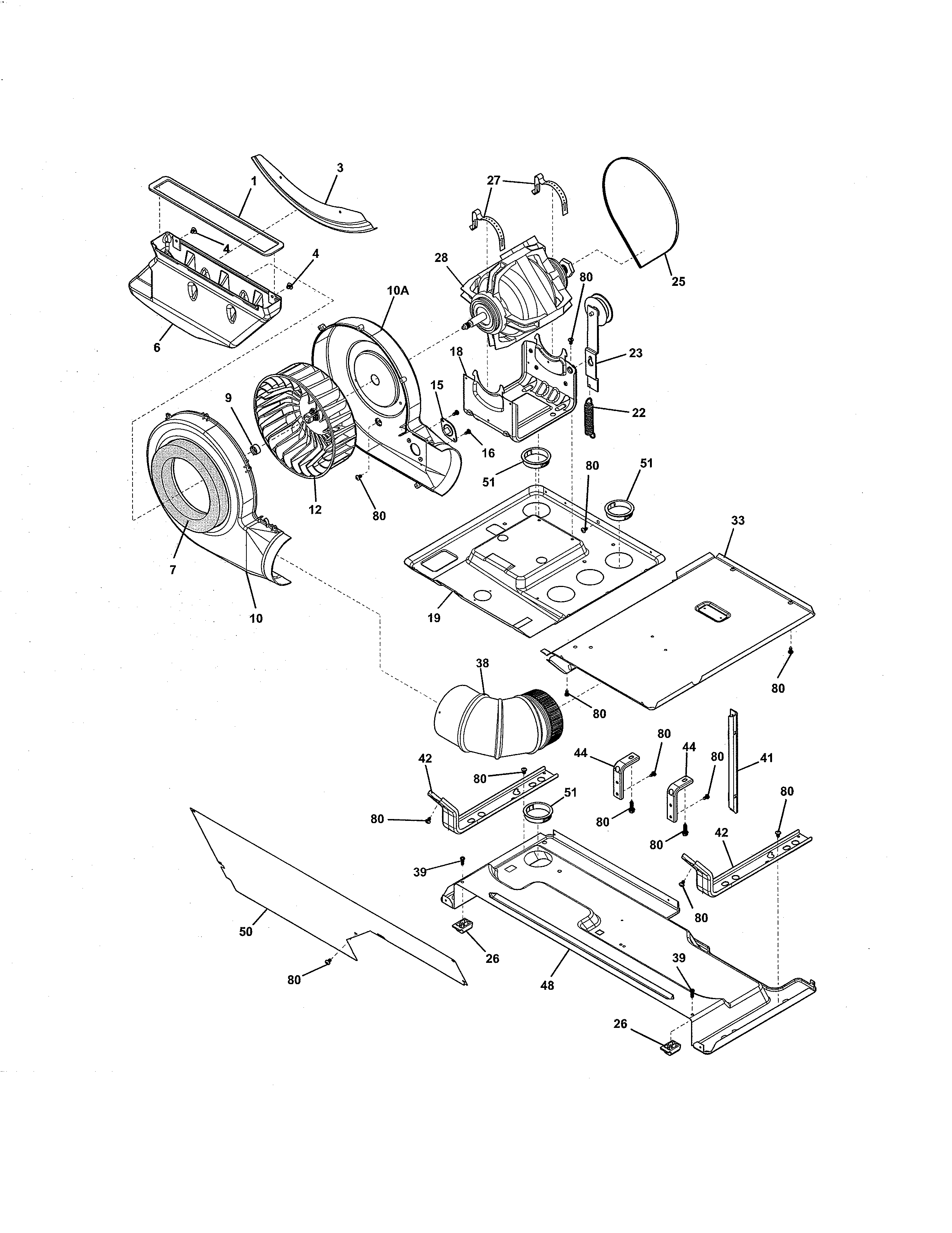 Motor/blower/belt