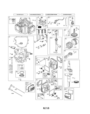 Cylinder/crankshaft/sump