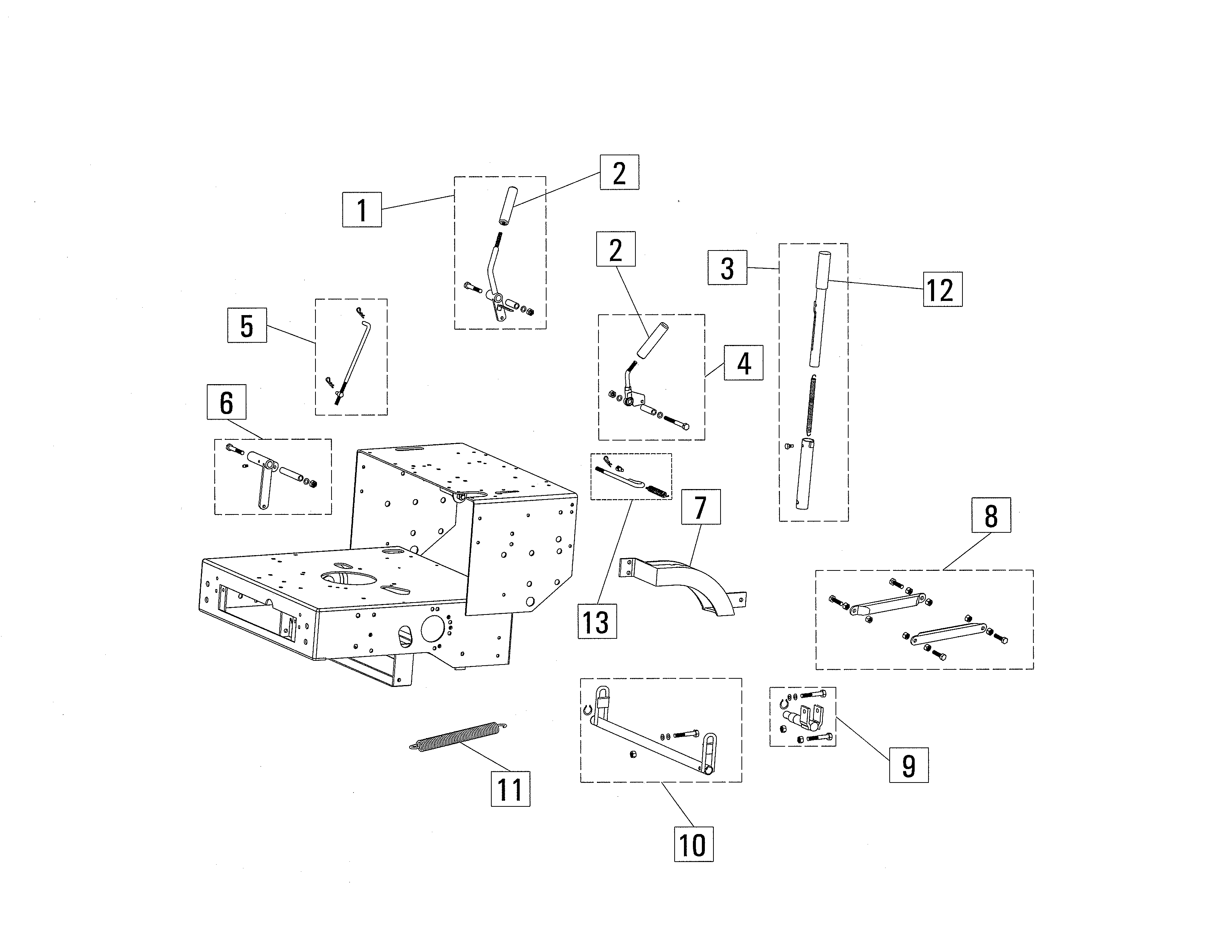 Blade/brake/deck lift handle