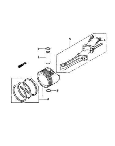 Piston and connecting rod