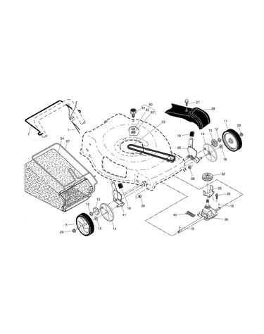 Drive control/gear case/wheels
