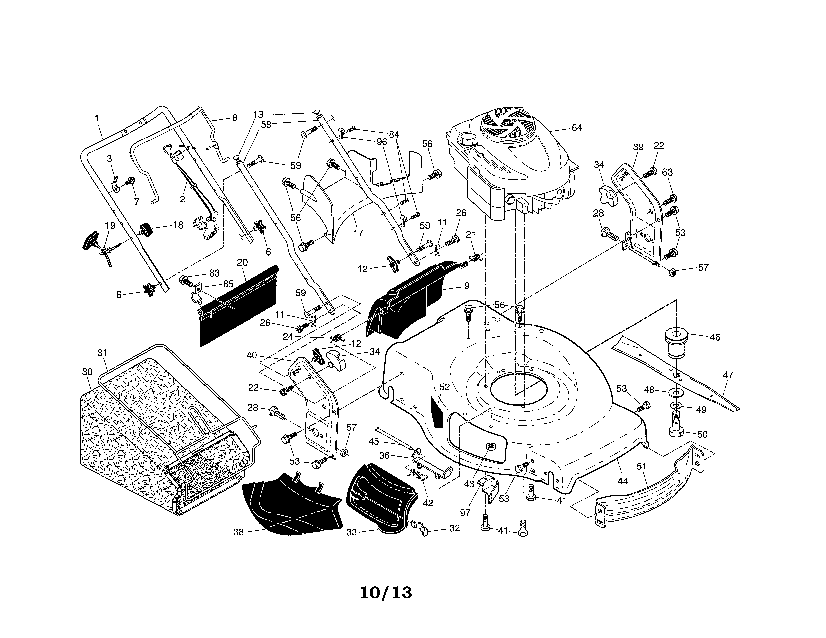 Engine/housing/handle