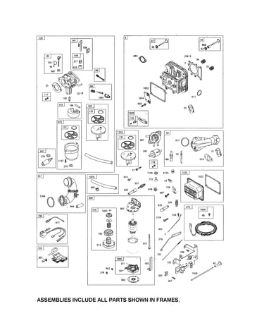 Carburetor/head cylinder/motor starter