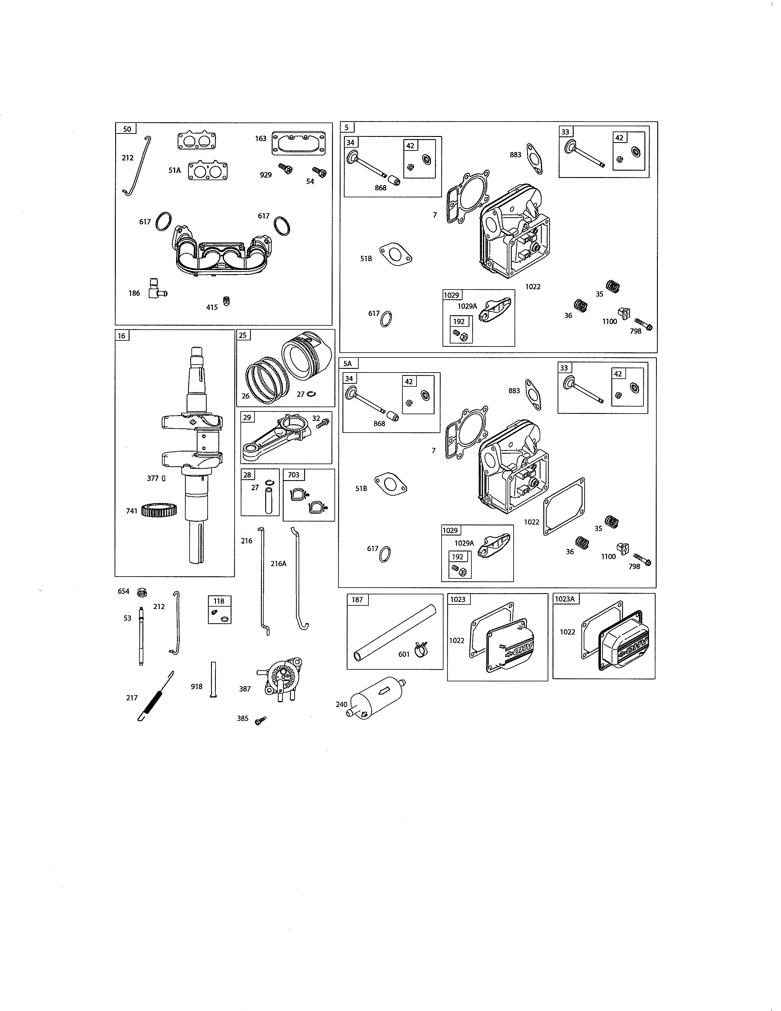 Head-cylinder/crankshaft