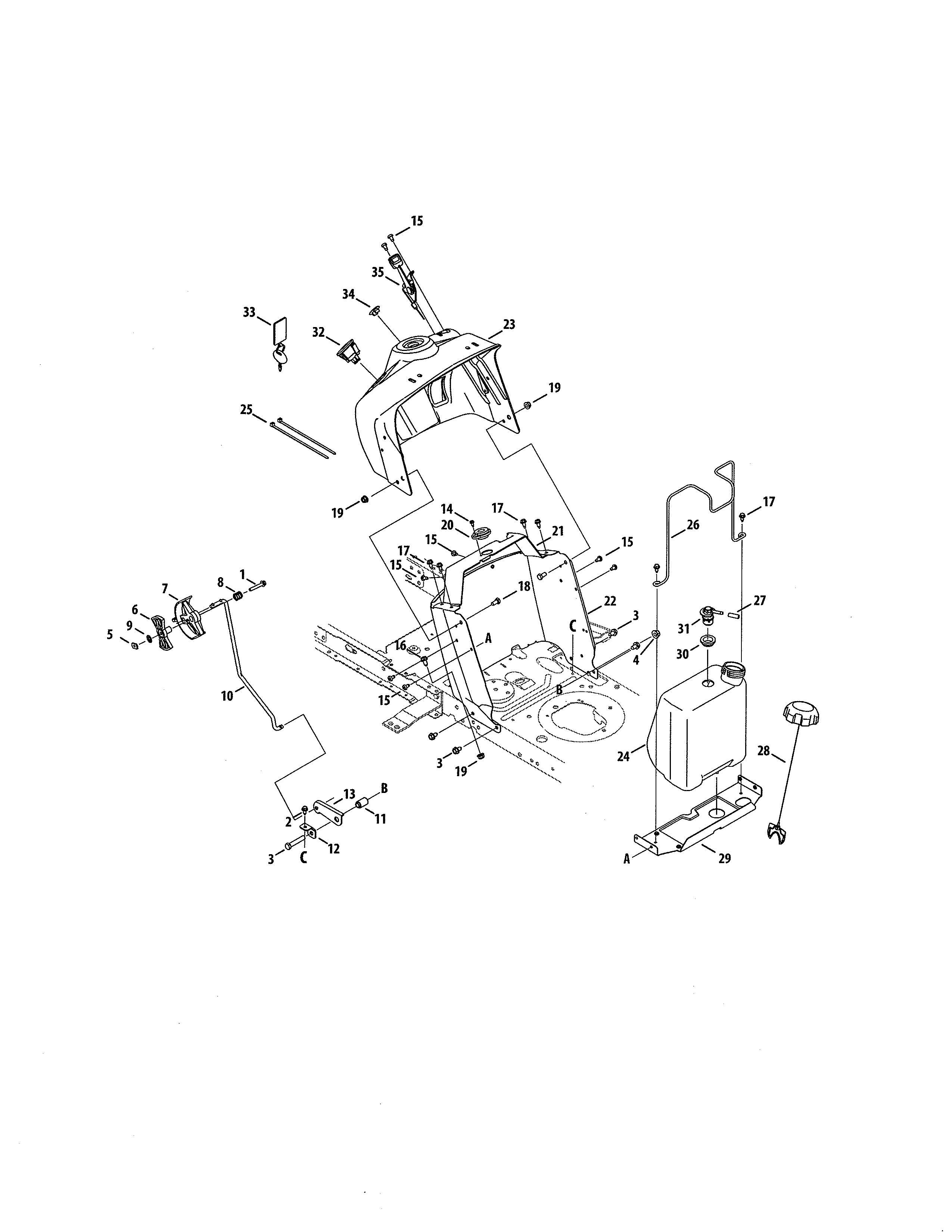 FUEL TANK/UPPER DASH PANEL