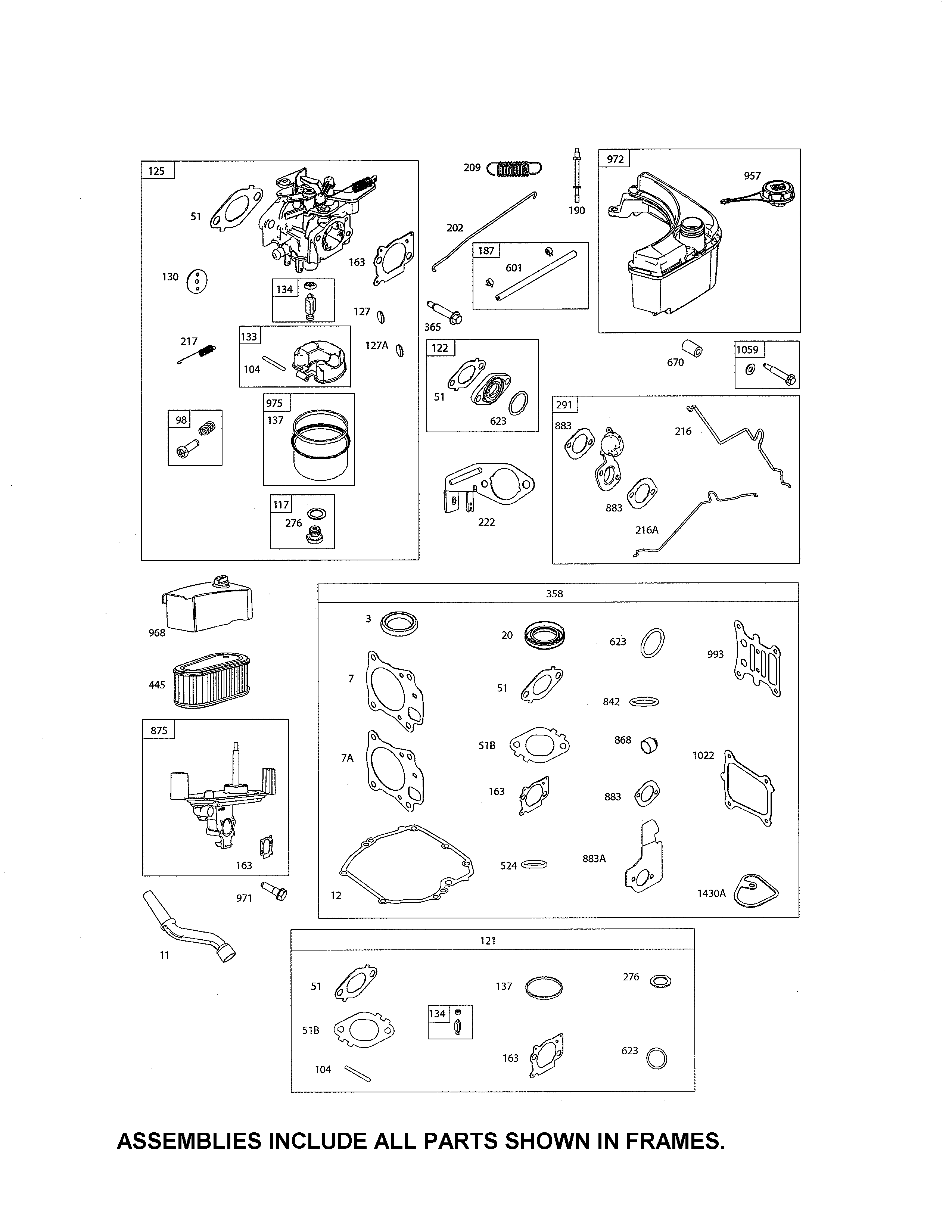 CARBURETOR/GASKET SETS/FUEL TANK