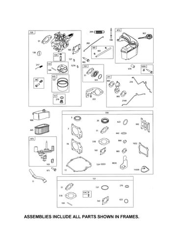 Carburetor/gasket sets/fuel tank