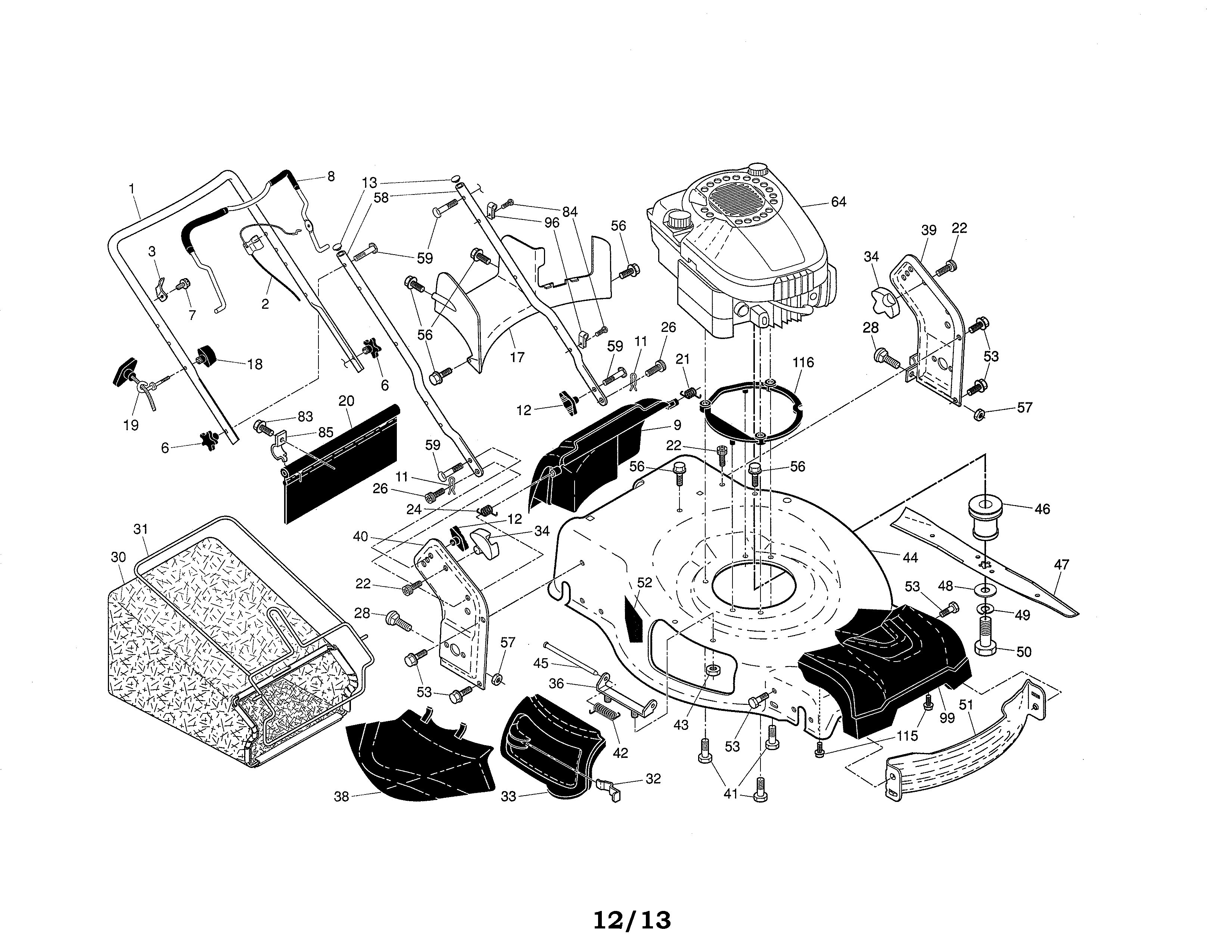 Engine/housing/handle