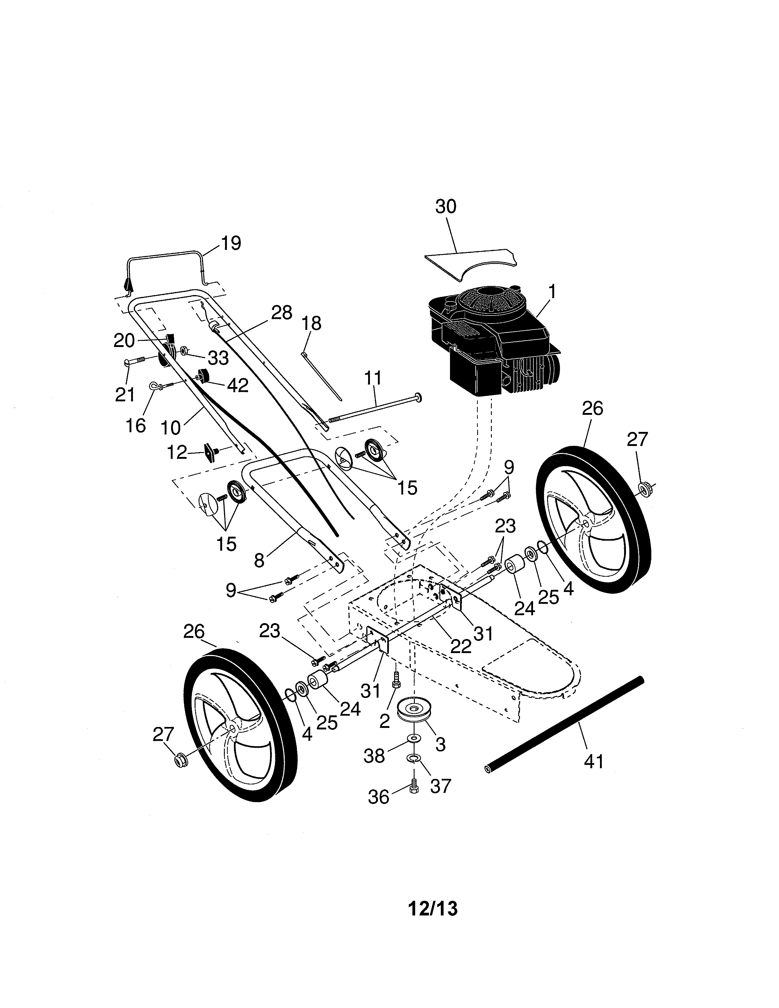 Handle/engine/wheels