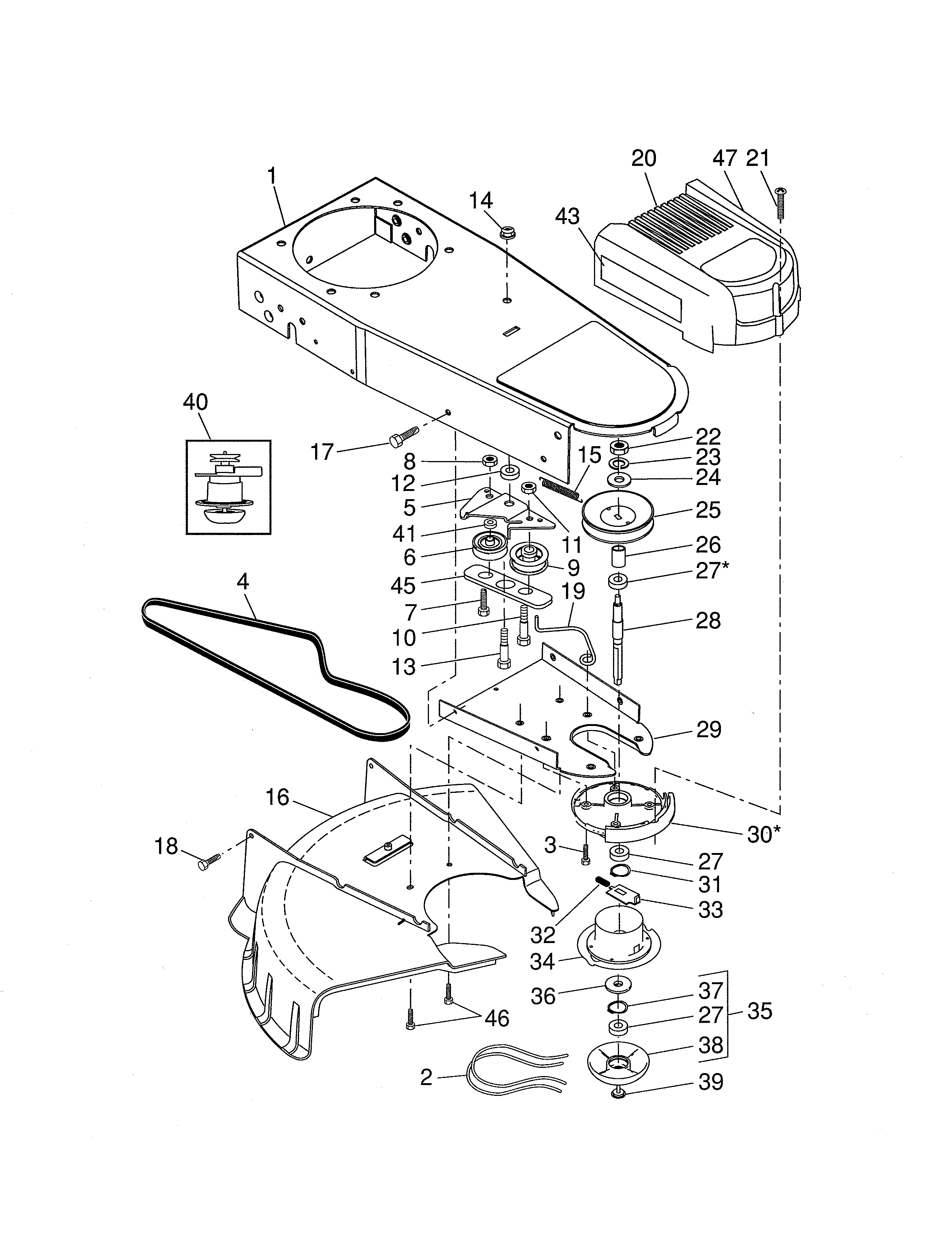 Deflector/chassis