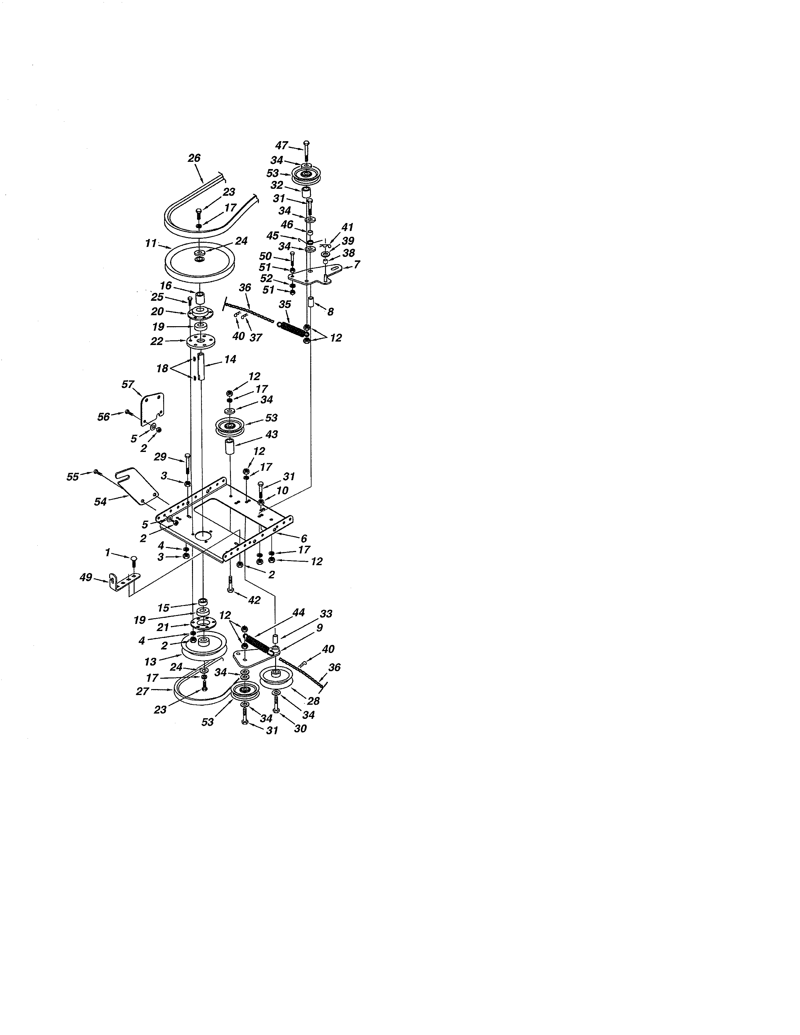 Pulleys/clutch & pulley frame