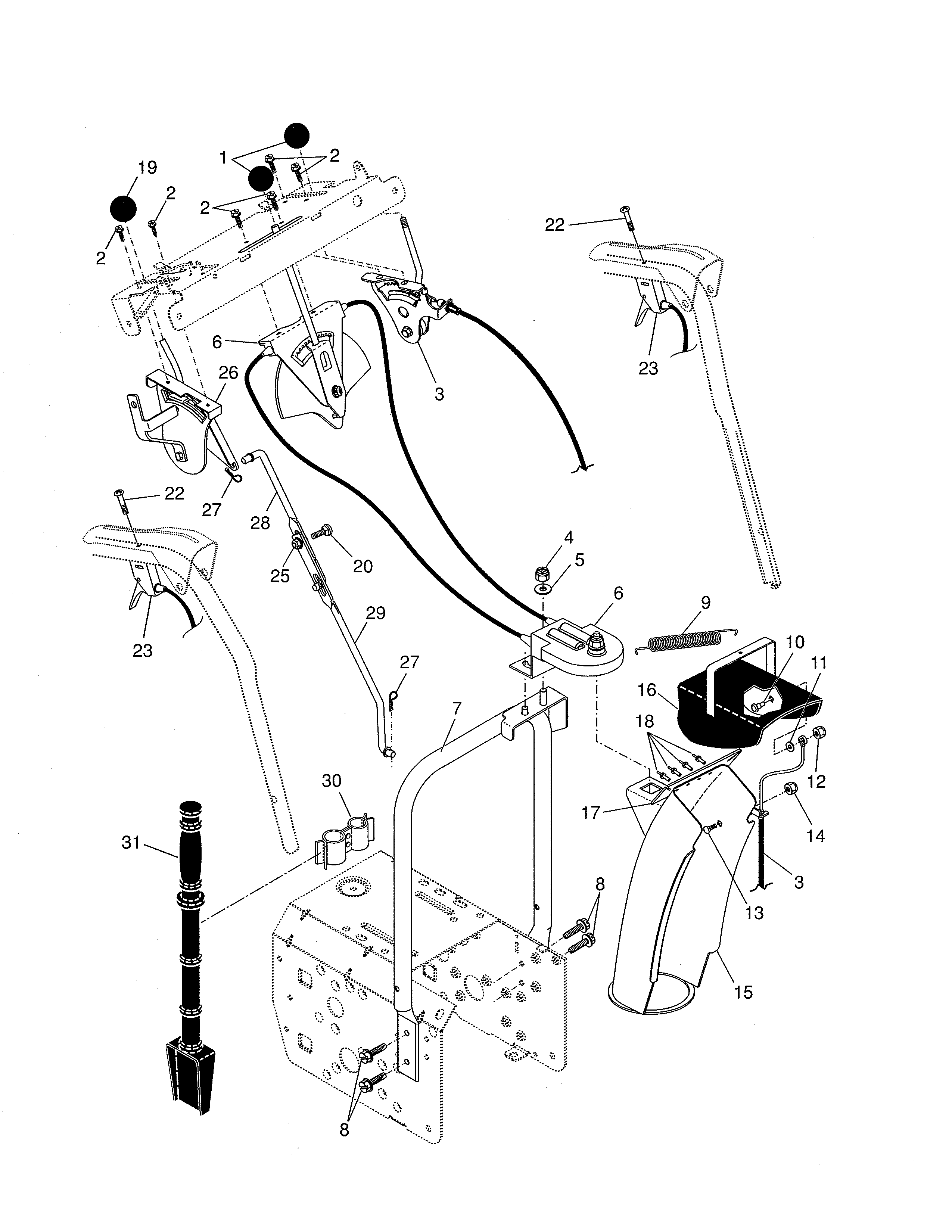 Control panel / discharge chute