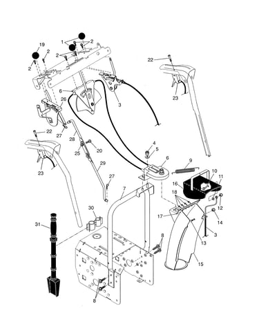 Control panel / discharge chute