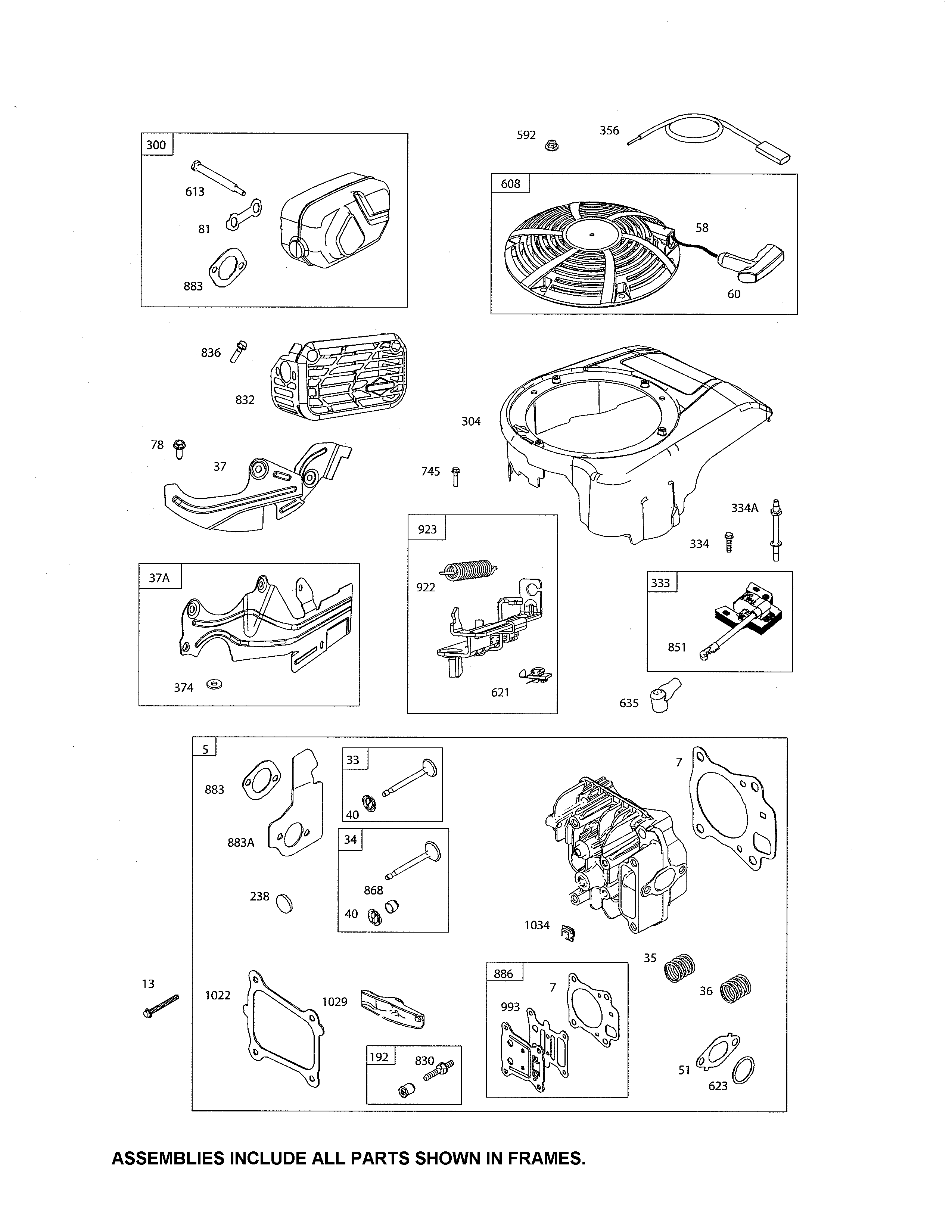 Head cylinder/muffler/blower housing