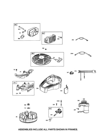 Muffler/flywheel/motor-starter