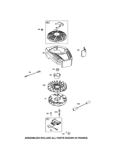 Rewind starter/flywheel