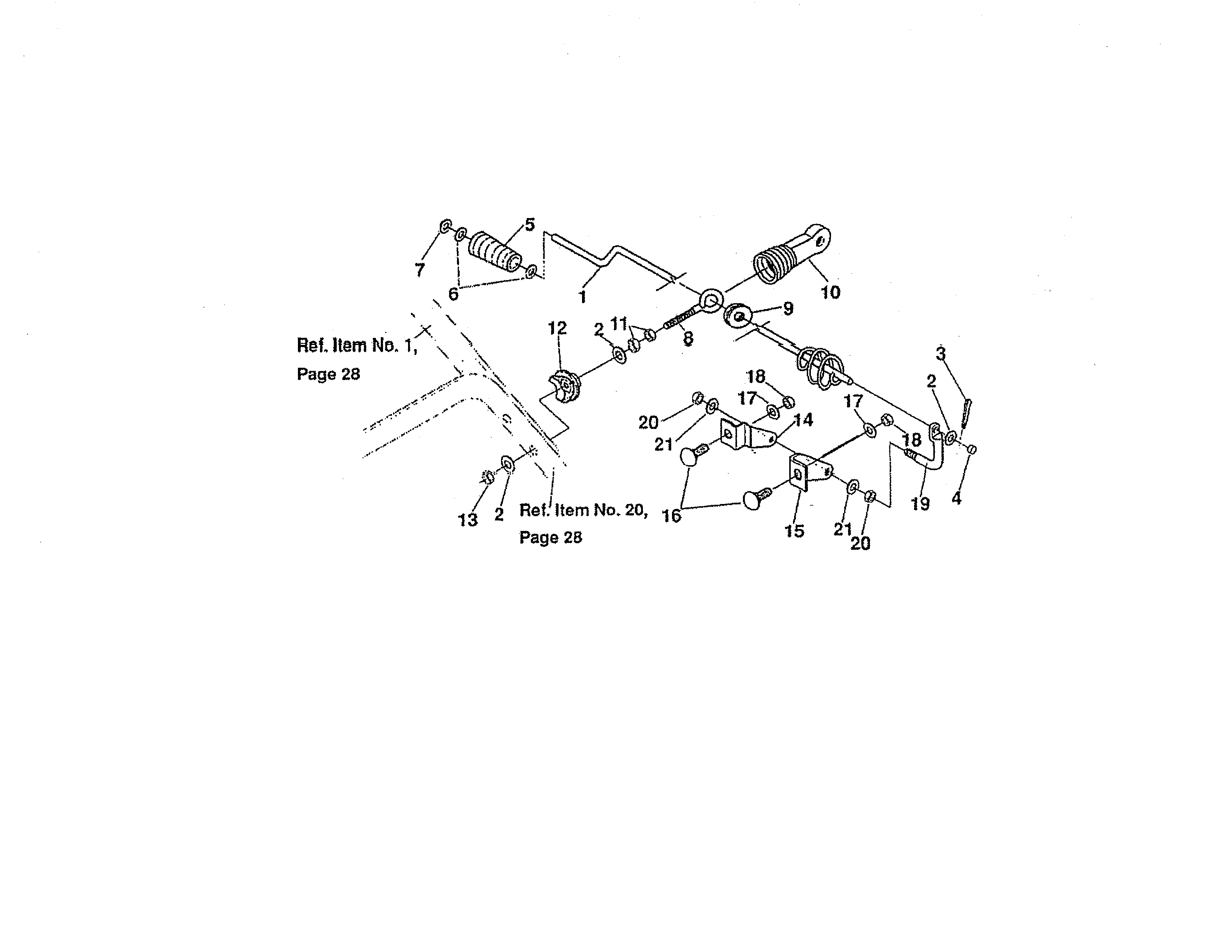 Chute control rod