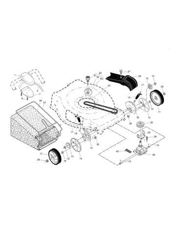 Drive control/gear case/wheels