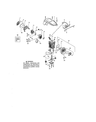 Shield/cylinder/crankshaft