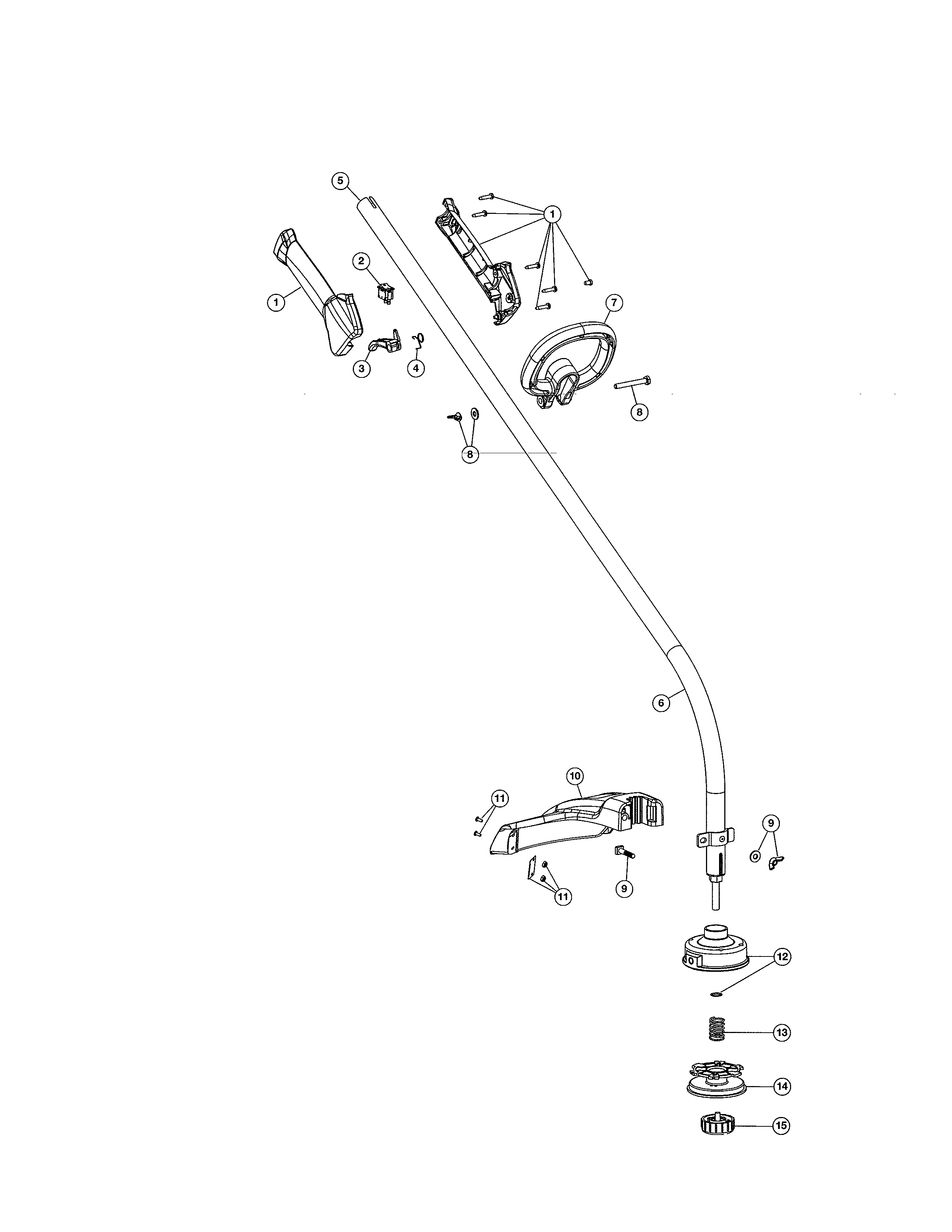 Handle/shield/drive shaft