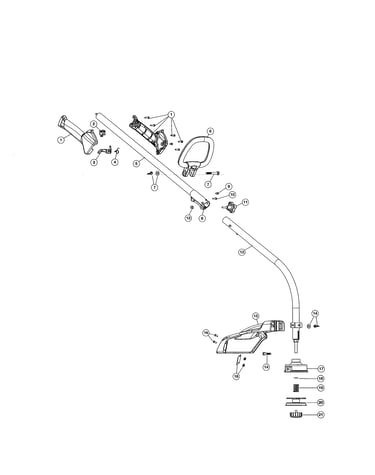 Driveshaft/handle/shield