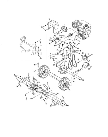 Tines/engine/wheels