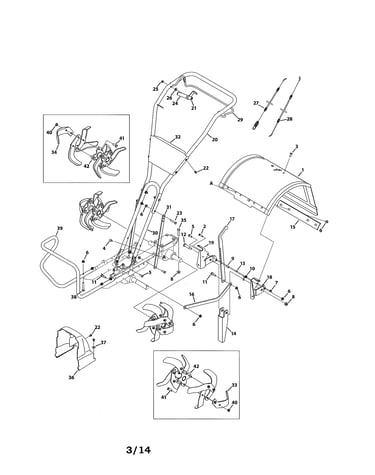 Handle/tine shields/tines