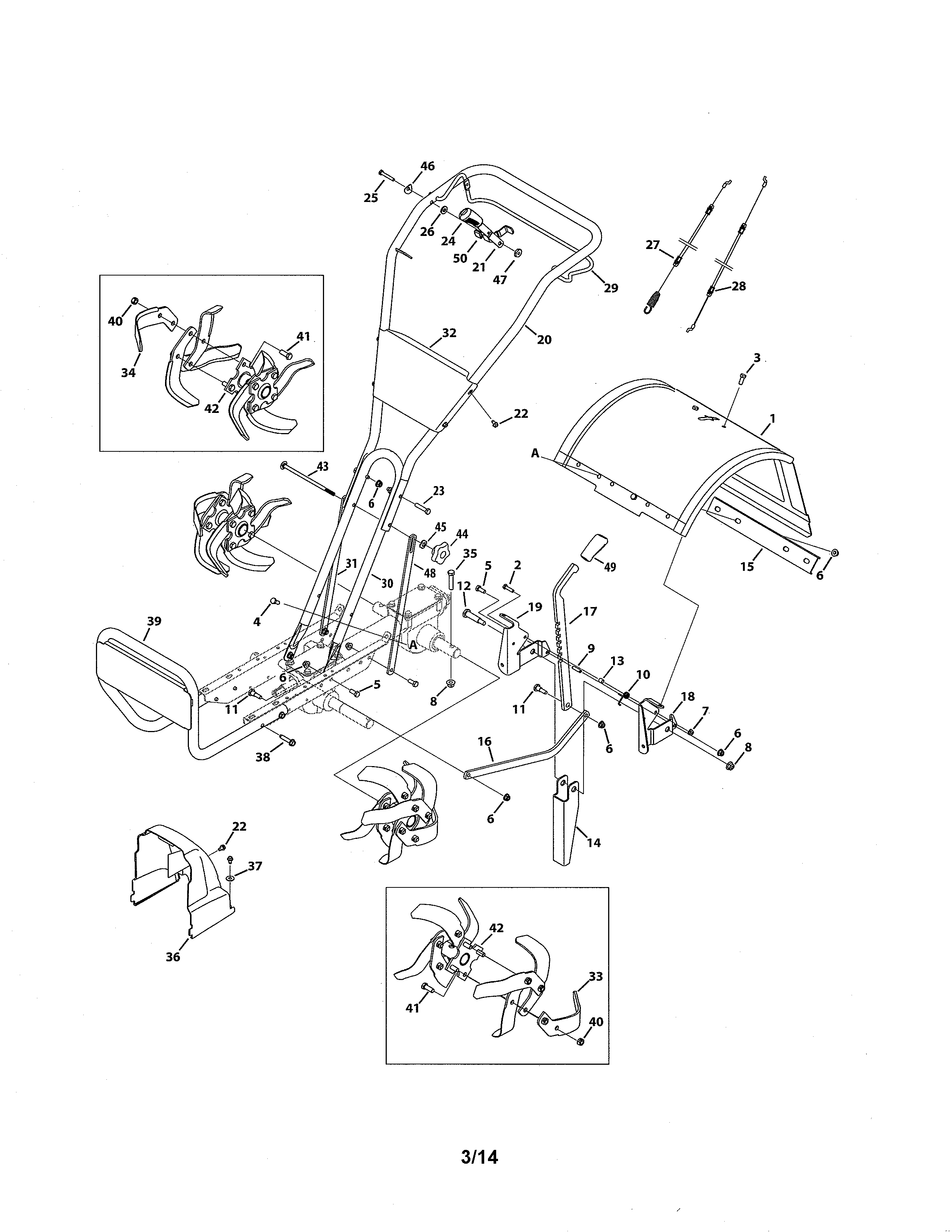 Handle/tine shields/tines
