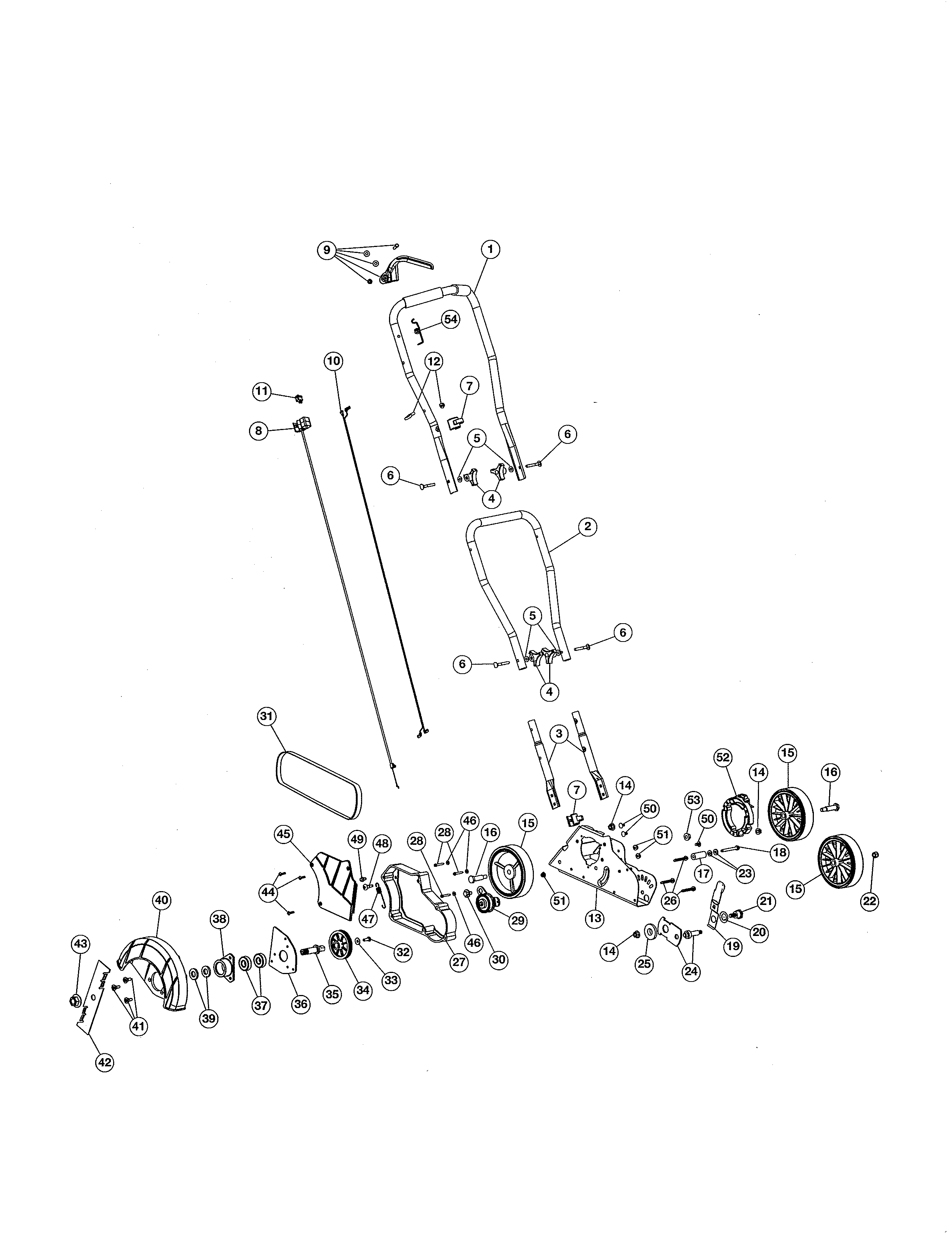 Handle/wheel/throttle cable