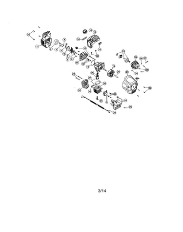 Muffler/cylinder/flywheel