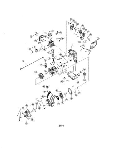 Crankcase/cylinder/flywheel