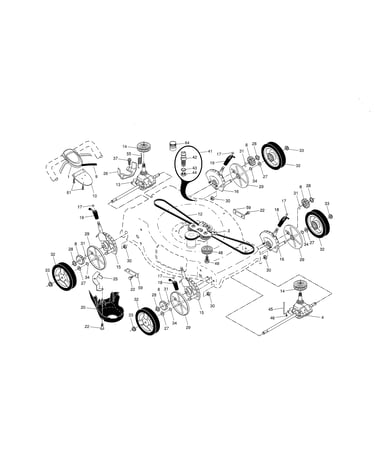 Drive control/gear case/wheels