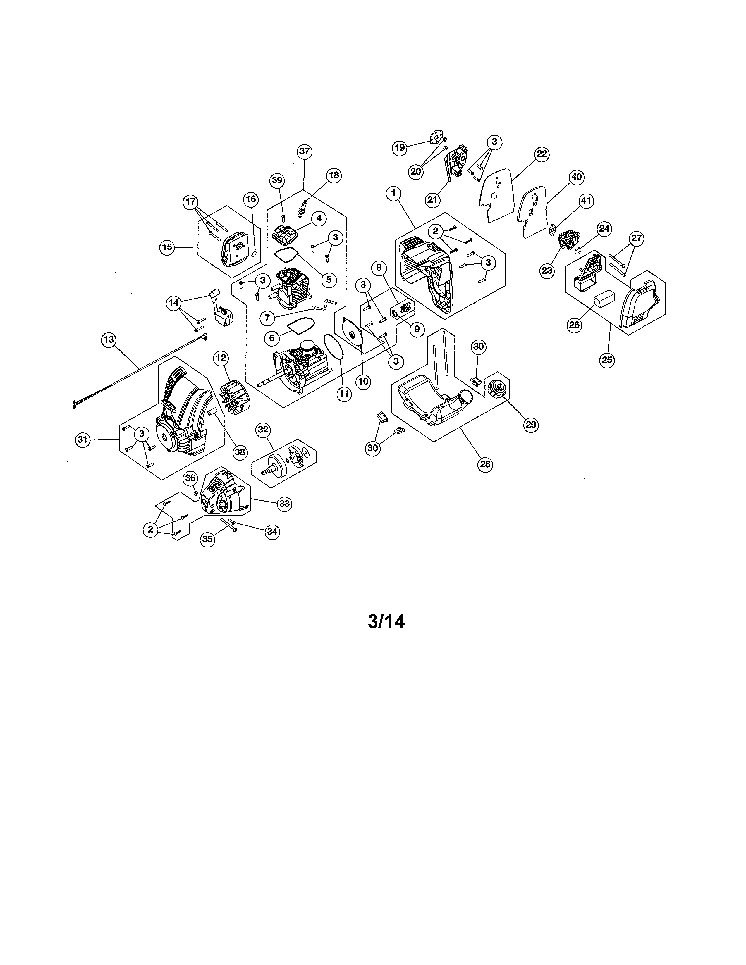 SHORT BLOCK/FUEL TANK