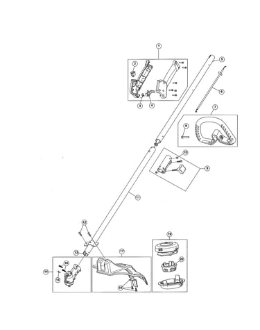 Drive shaft/shield/cutting head
