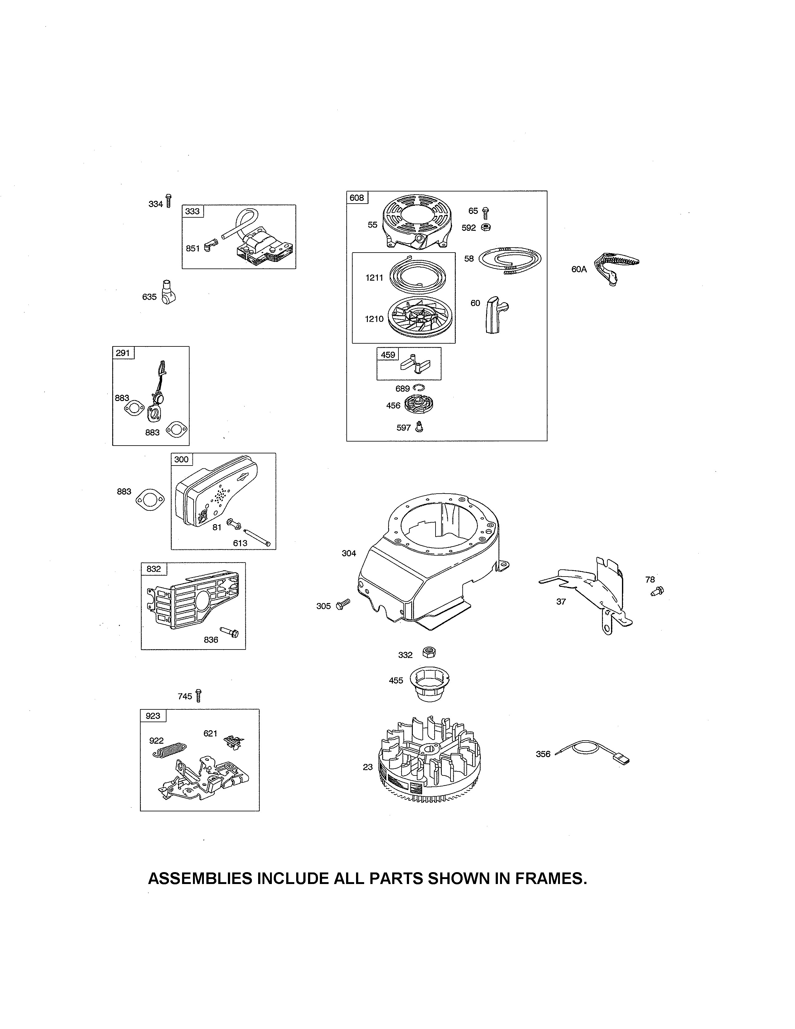 STARTER-REWIND/FLYWHEEL/MUFFLER