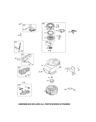 Starter-rewind/flywheel/muffler