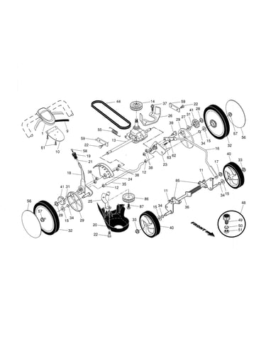 Drive control/gear case/wheels